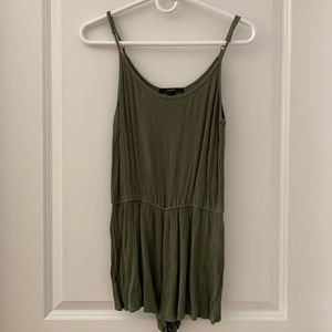 Scoop Neck Olive Romper